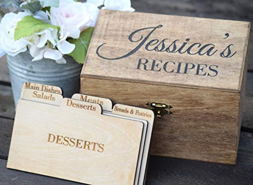 Personalized Recipe Card Box - Personalized Gift - Rustic Home Decor - Recipe Holder - Recipe Box - Recipe Card Box