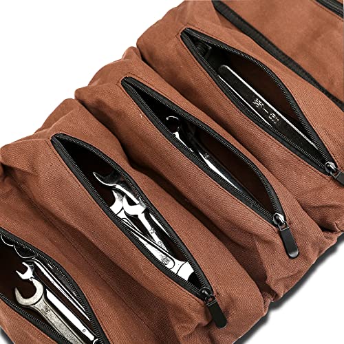 Super Tool Roll, Large Wrench Roll, Big Tool Roll Up Bag, Waxed Canvas Tool Organizer Bucket