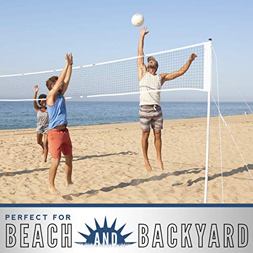 Franklin Sports Volleyball Net Professional Set - Includes Pro Style Volleyball with Pump, Adjustable Net, Stakes, Ropes - Beach or Backyard Volleyball - Easy Setup (Renewed) - Thumbnail 4