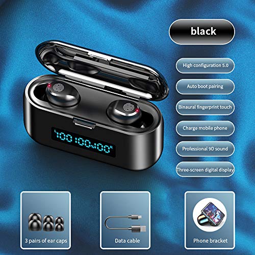 gdfh True Wireless Earbuds with Microphone, TWS 5.0 Bluetooth Headphones in-Ear Stereo Wireless Earphones with Microphone Binaural Calls, One-Step Pairing