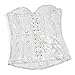 Frawirshau Women's Lace Up Boned Overbust Corset Bustier Bodyshaper Top White XL