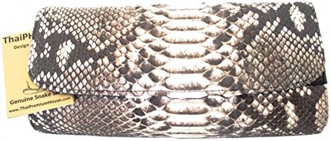 Authentic Snake Skin Women's Python Clutch Bag Baguette W/Chain Handbag