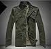 Zicac Men's Fashion New Military Casual Jacket Zip Button Coat (US:M/Asia Tag XL, Army Green)