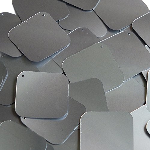 Sequin Steel Silver Gray Square Diamond 1.5 inch Metallic Couture Loose Paillettes. Made in USA.