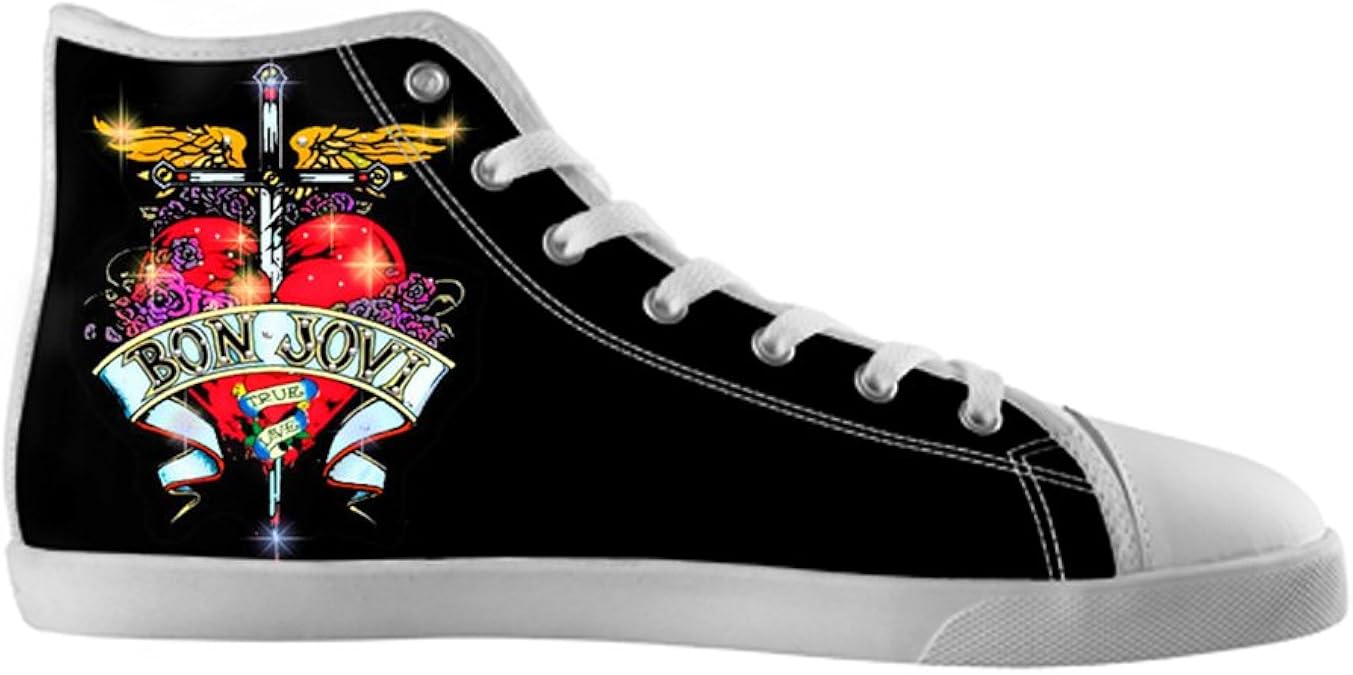 Classic White High Top Canvas Shoes Bon Jovi Canvas Shoes