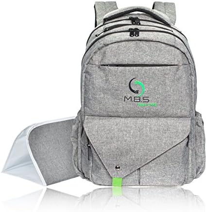 High Capacity Multi-Function Baby Diaper Bag Backpack with Changing Mat Pad Hands Free Portable Baby Diapers Bag for Travel and Stroller Straps with Comfortable Mesh Cushion Shoulder and Back Straps