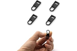 FKEYTO Zipper Pull Tab Replacement Metal Zipper Handle Mend Fixer for Suitcases Luggage Jacket Backpacks Coat Boots (4pcs Black)