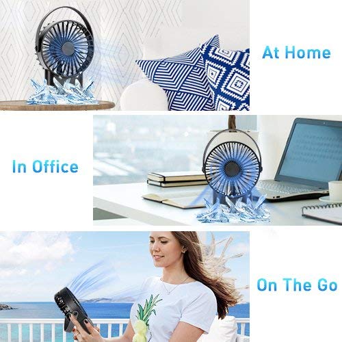 Mini Handheld Fan - Super Quiet, Up to 10 Hours, Portable Fan, Desk Desktop Table Cooling Fan with USB Rechargeable Electric Fan for Car Office Room Outdoor Household Traveling