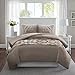 Comfort Spaces Cavoy 3 Piece King Duvet Cover Zipper Closure and Corner Ties Pinch Pleated Tufted Ultra Soft Microfiber Luxury Bedding-Set, Taupe