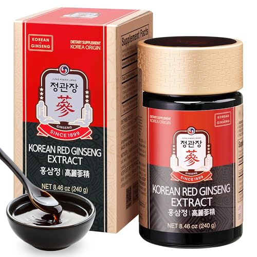 JUNG KWAN JANG Korean Red Panax Ginseng Extract Extra Strength, Energy Boost, Performance, Boost Immune System, Stamina, Blood Circulation and Mental Health Support, Memory, Productivity - 240g