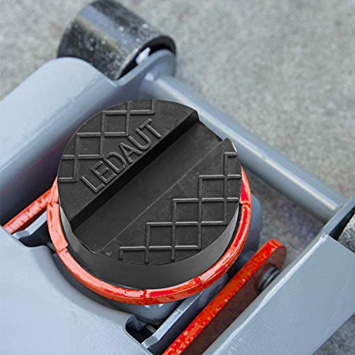 LEDAUT Robust Rubber Jack Pads 4 Pcs Black Rubber Pads Grooves Universal Slotted Jack Pad Block Protect Trolley Vehicle 65mm X 24.7mm 4 Pack