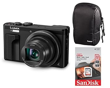 Panasonic Lumix DMC-TZ81-EG-K schwarz Digitalkamera Set + Tasche + 32 GB Speicherkarte Travellerzoom Kamera ( 18,1 Megapixel,