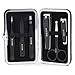Aconl Pedicure Kit for Men by Aluxie - Convenient, Time Saving, Nail Clippers Set, Luxury Grooming Gift Set, Travel-Size Leather Case - Stainless Steel