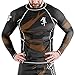 Hayabusa Metaru 47 Silver Long Sleeve BJJ Rash Guards (Black/Brown, S)