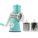 SLC Swift Rotary Drum Grater Vegetable Cheese Cutter Slicer Shredder Grinder with 3 Interchanging Ultra Sharp Cylinders Stainless Steel Drums