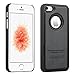 Amovo Case for iPhone SE [2 in 1], iPhone SE Wallet Case [Detachable Wallet Folio] [Premium Vegan Leather] iPhone SE 5 5S Leather Case with Wrist Strap Gift Box Package (Black)