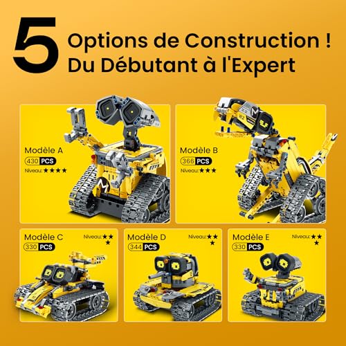 Sillbird Robot Kids Boys, 5 in 1 Technic Programmable Robot with App and Remote Control, Educational Roboticset for Girls 8-12 Years, Birthday or Christmas Gift (473 Pieces)