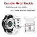 NotoCity Compatible Fenix 5S/6S/7S/8 43mm Watch Band - Quickfit Soft Silicone Replacement Strap (Silver Buckle - 2pcs)