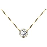 Lafonn Classic Sterling Silver Gold Plated Simulated Diamond Necklace (1.23 CTTW)