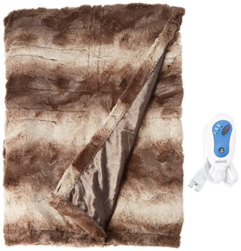 Beautyrest Zuri Oversized Faux Fur Heated Throw Chocolate 50x70