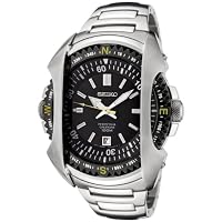 Seiko Men's SNQ089 Perpetual Calendar Black Dial Stainless Steel