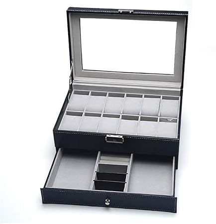 Caja de presentación de gafas Yeglasses de cuero y depósitos de gafas de sol de los