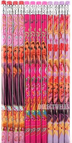 Disney Tangled Authentic Licensed 12 Wood Pencils Pack