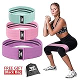 WOOSL Resistance Bands for Legs and Butt,Walito Exercise Bands Hip Bands Wide Booty Bands Workout Bands Sports Fitness Bands Stretch Resistance Loops Band Anti Slip Elastic (2019 Upgrade)