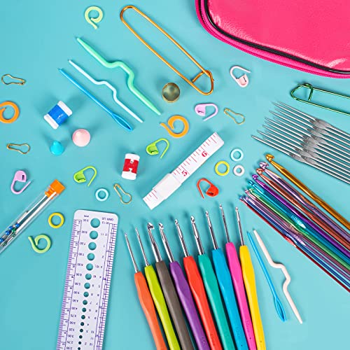 AFSTEE 109Pcs Crochet Hooks Set, Knitting Supplies Crochet Kit for