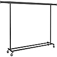 SONGMICS Clothes Rack with Wheels, Heavy-Duty Clothing Rack for Hanging Clothes, Portable Garment Rack, with Extendable Hanging Rail, 330 lb Load Capacity, Black UHSR175B01