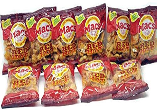 Mac's Red Hot Pork Skins - 10 (1 Oz.) Bags