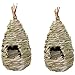 2 Pack Bird House, Hanging Birdhouse Hummingbird Nest Fiber Hand-Woven Roosting Pocket, Sparrow House for Finch & Canary