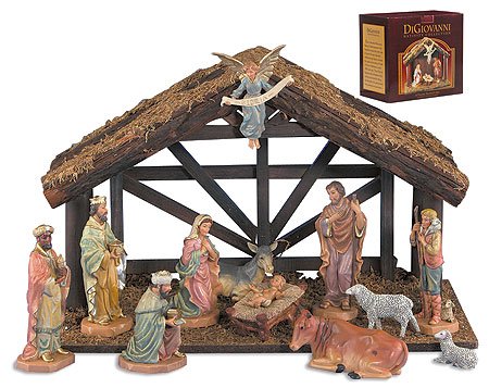 Avalon Gallery DiGiovanni Christmas Nativity 12-Piece Stable Scene Set
