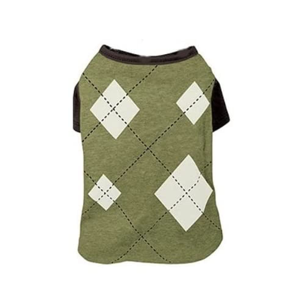 FouFou Dog FFDAT 57039 Argyle Tee Green L Dog T-Shirt 830 g