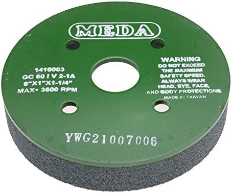 Meda 6 x 1 x 1-1/4, 100I (Fine) Plate Mounted Silicon Carbide Green Grinding Wheel, Model: , Tools & Outdoor Store