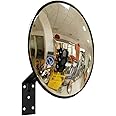 Traffic Curved Convex Wide Angle Mirror, 30 cm / 12", Unbreakable for Road Safety Shop Security with Adjustable Wall Fixing Bracket