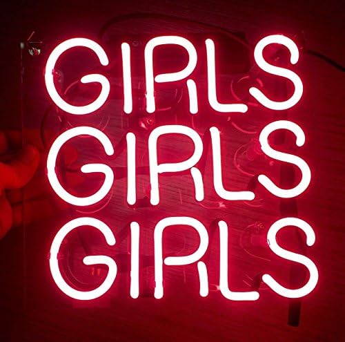 Cool Neon Sign Pink Girls 9" x 9" for Bedroom Pub Hotel Beach Recreational Game Room Beer Decorations