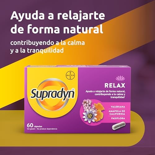 Supradyn Relax - Apoio para relaxar naturalmente contribuindo para a calma e tranquilidade com Papoula Califórnia, Maracujá e Valeriana - 60 Cápsulas