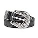 Wink Gal Women's Boho Vintage Designer Metal Western Buckle Belt Sliver,Black,One Size