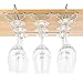 Modern Metal Under Cabinet Wine Glasses Stemware Hanger Storage Holder Rack, Silver-Tone