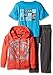 Calvin Klein Little Boys' 3 Piece Pant Set Hooded Sweatshirt with Tee and Jean, Orange, 3T
