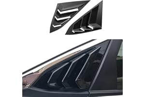 TKREENO for Honda 10th Gen Civic 2016-2021 Rear Side Window Louver Decorate Cover Rear Air Vent Window Louvers Blinds Covers Auto Accessories (for 10th Gen Civic Sedan, Bright Black)