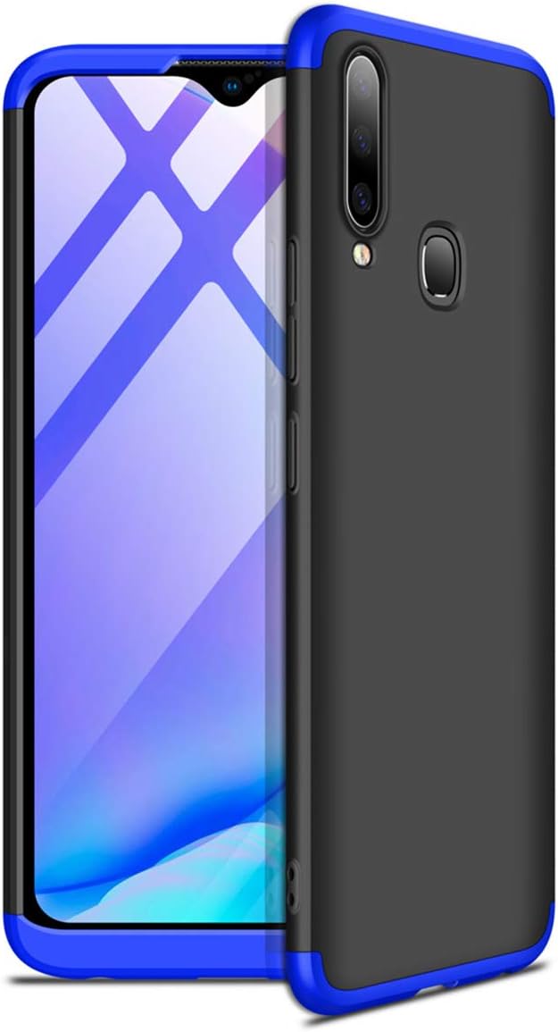 VIVO Y83 Pro Case, Ultra-Thin 360 Full Protection Case [Rugged Armor] Bumper PC Phone Cases Shockproof Protective Cover for VIVO Y83 Pro (Black-Blue)