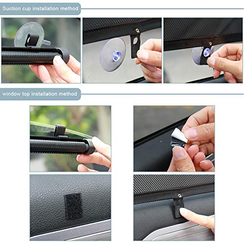 MOTOBA Car Shade for Baby,2 PCS Retractable Roller Car Window Sunshade to Protect Kids Pets Interior Seat from Harmful UV Rays, Keeps Car Cool