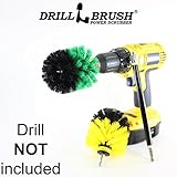Drill Powered Tub, Tile, Grout, and Bath 2 Brush Combo with Long Reach Extension