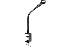 13-INCH Gooseneck Mic Stand, Clip on Gooseneck Desktop Microphone Stand Holder with Heavy Duty C-Clamp Mount for Podium, Lect