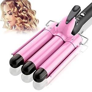 Hair-Waver-3-Barrel-Curling-Iron-Hair-Curler-with-2-Temperature-Control-Curling-Tongs-Ceramic-Tourmaline-of-25mm-Hair-Curling-Iron-Barrels-Fast-Heating-Curling-Wand-for-Long-or-Short-Hair-Styling 3 Barrel Hair Waver Curling Tong for Long/Short Hair Professional Curling Iron with 2 Temperature Control 30s Quick…