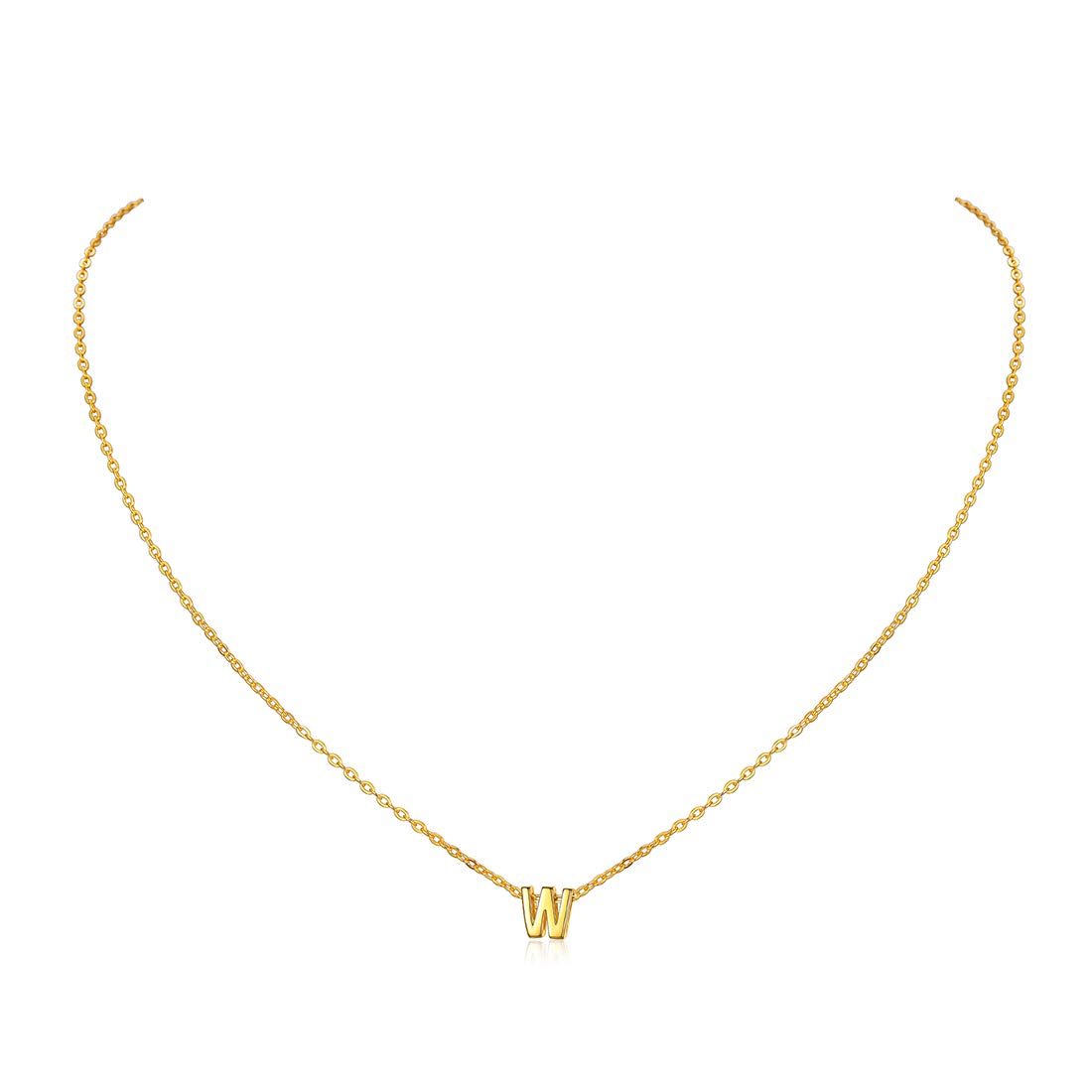 ChicSilver Necklaces for Women Initial Jewellery Sterling Silver Letter W Gold Necklace 925 Silver Alphabet Jewelry for Her