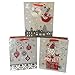 PDTXCLS Asluco Zmaomaoy Premium, Silver and Red, 3D Gift Bags for Wrapping - Set of 3 Large Christmas Bags - Large Silver 13