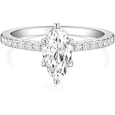 TIGRADE 2CT Engagement Ring for Women Marquise Cut Cubic Zirconia Wedding Band CZ Promise Anniversary Ring Size 3-12